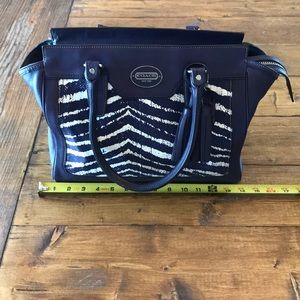 Purple Zebra Coach Purse Like New